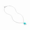 Honeybee Solitaire Necklace in Silver Turquoise Blue