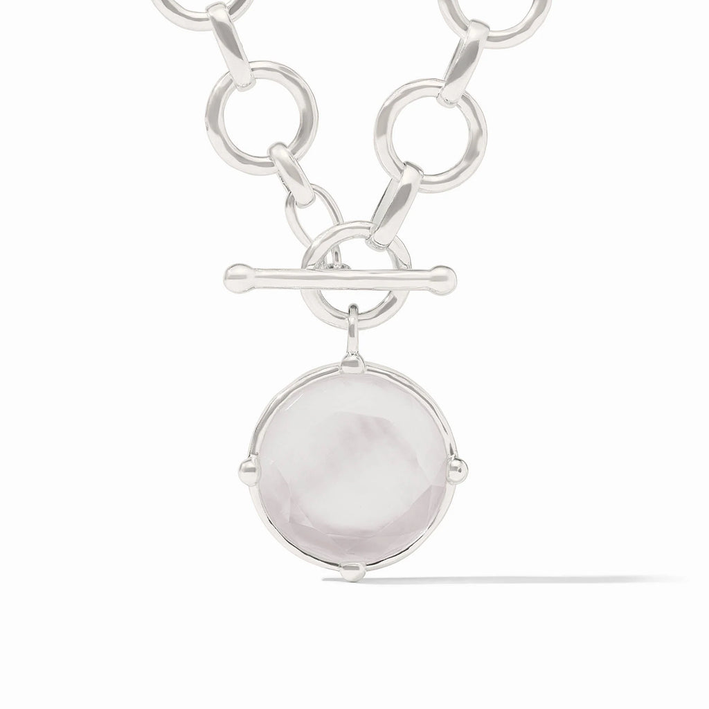 Honeybee Silver Demi Necklace in Iridescent Clear Crystal