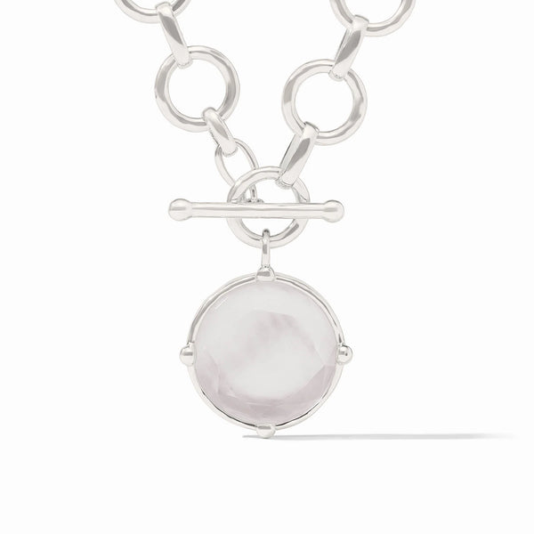 Honeybee Silver Demi Necklace in Iridescent Clear Crystal