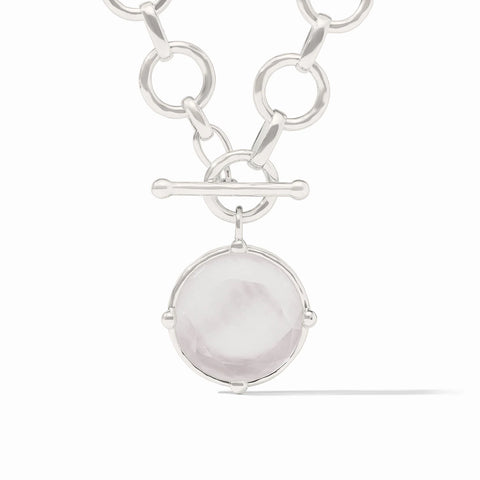Honeybee Silver Demi Necklace in Iridescent Clear Crystal