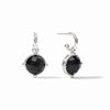 Honeybee Silver Hoop & Charm Earring in Obsidian Black