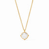 Honeybee Gold Solitaire Necklace in Iridescent Clear Crystal