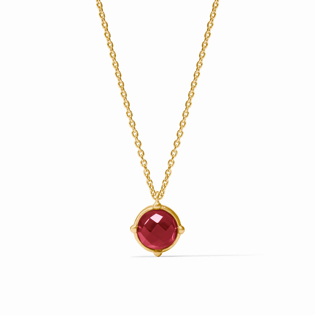 Honeybee Gold Solitaire Necklace in Iridescent Clear Crystal