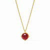 Honeybee Gold Solitaire Necklace in Iridescent Clear Crystal