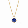Honeybee Gold Solitaire Necklace in Iridescent Clear Crystal