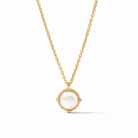 Honeybee Solitaire Necklace in Pearl