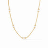 Hydra Gold Delicate Station Necklace in Pearl