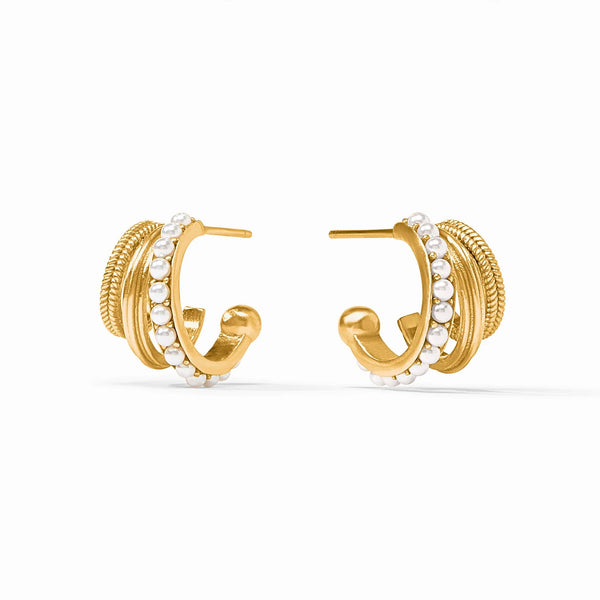 Hydra Triple Hoop Earrings in Pearl