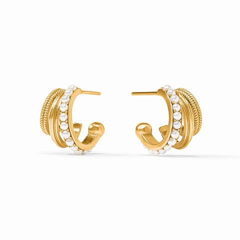 Hydra Triple Hoop Earrings in Pearl