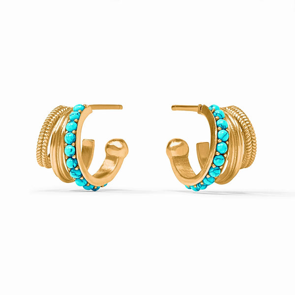 Hydra Triple Hoop Earrings in Turquoise