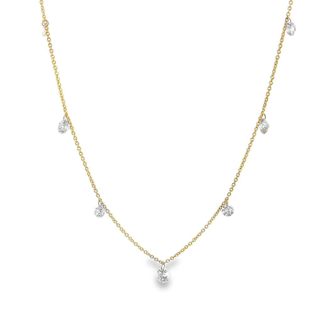 Lab Created Diamond Dangle Station Necklace