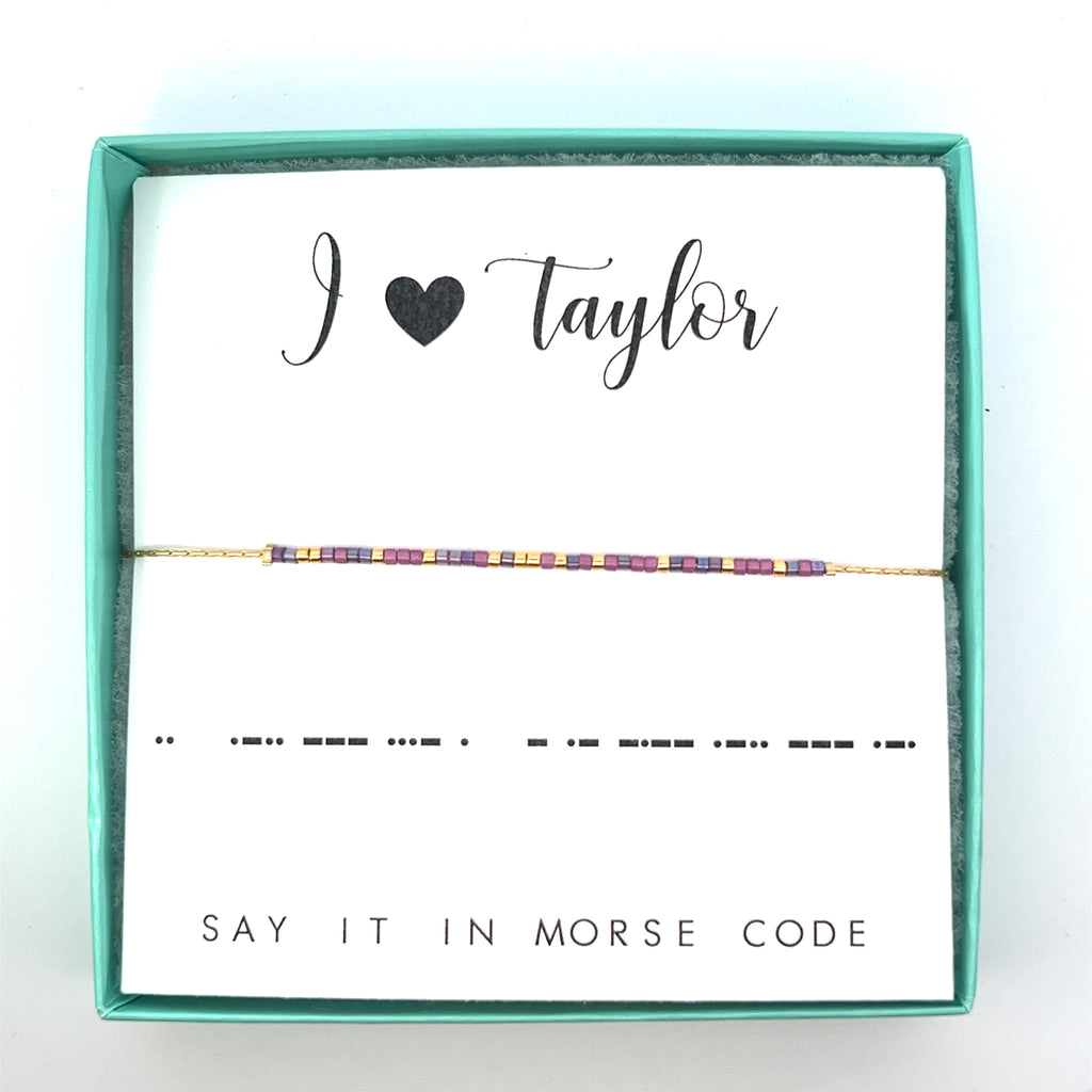 I Heart Taylor Morse Code Bracelet