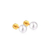 Payton Pearl Gold Flat Back Screw Stud Earrings