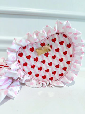 Cupid's Collection Heart Ruffle Pouch