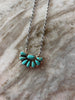 Navajo Handmade Turquoise Half Moon Sterling Silver Necklace by Alicia Wilson