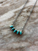 Turquoise Sterling Silver Multi Stone Curved Bar Necklace