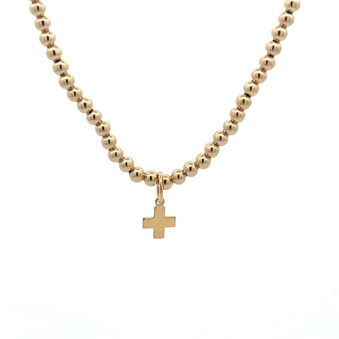 Classic Gold 3mm Bead - Signature Cross Gold Charm