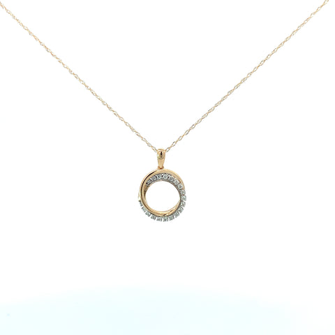 Gold Diamond Circle Pendant