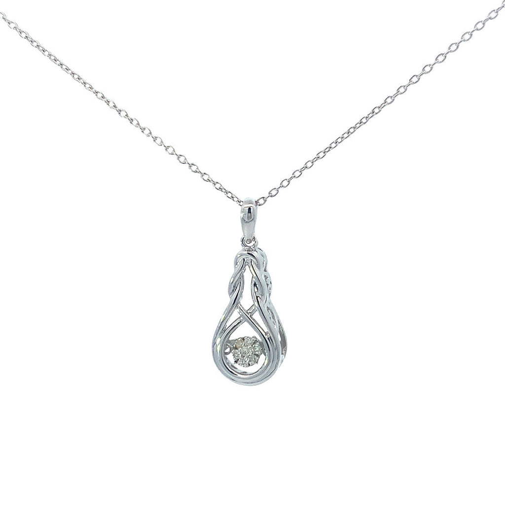 Sterling Silver Rhythm of Love Diamond Pendant