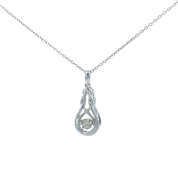 Sterling Silver Rhythm of Love Diamond Pendant