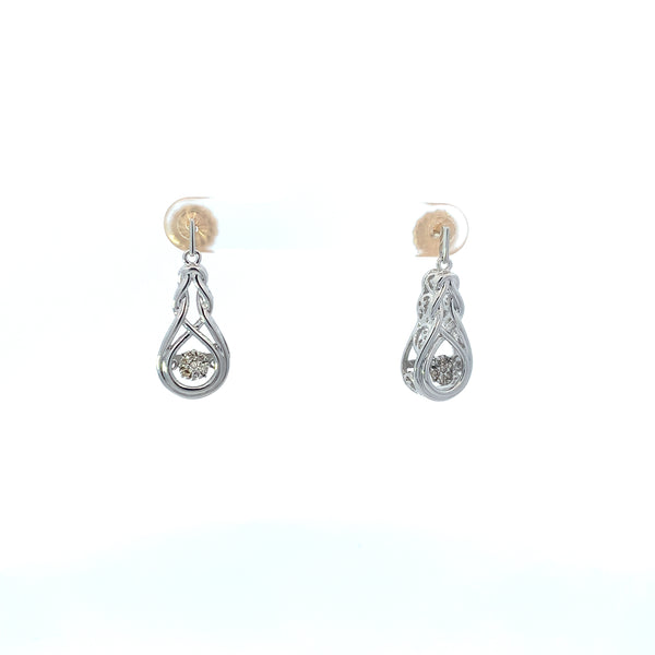 Sterling Silver Rhythm of Love Diamond Earrings
