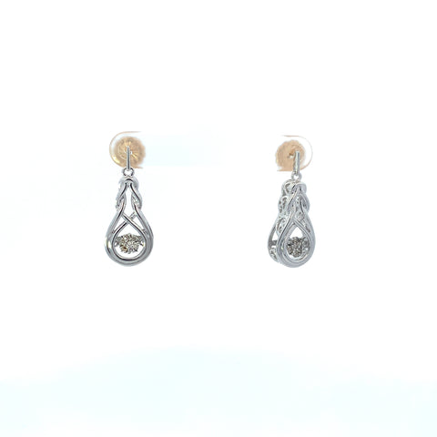 Sterling Silver Rhythm of Love Diamond Earrings
