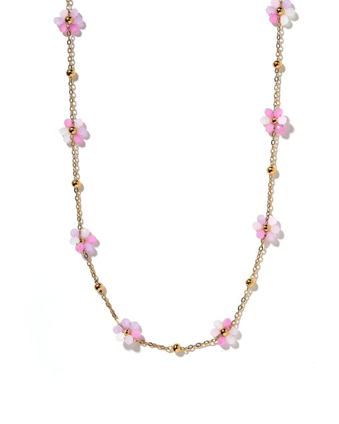 Gracie Flower Necklace - Pink Multi