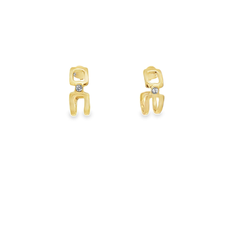 Crystal Accent Round Hoop Earrings - Ser Indomable