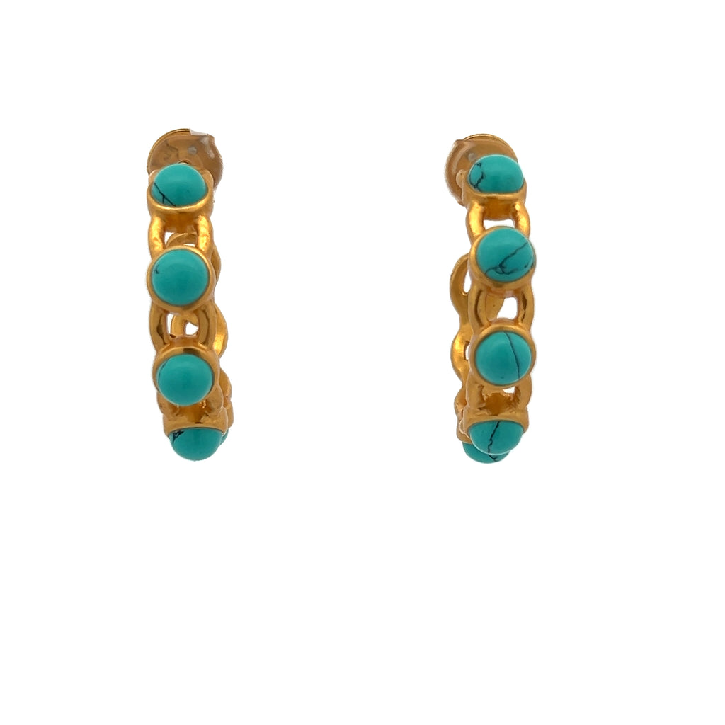 Palermo Turquoise Hoop Earrings