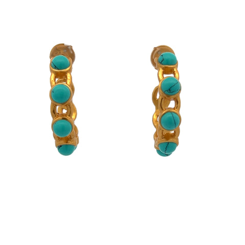 Palermo Turquoise Hoop Earrings