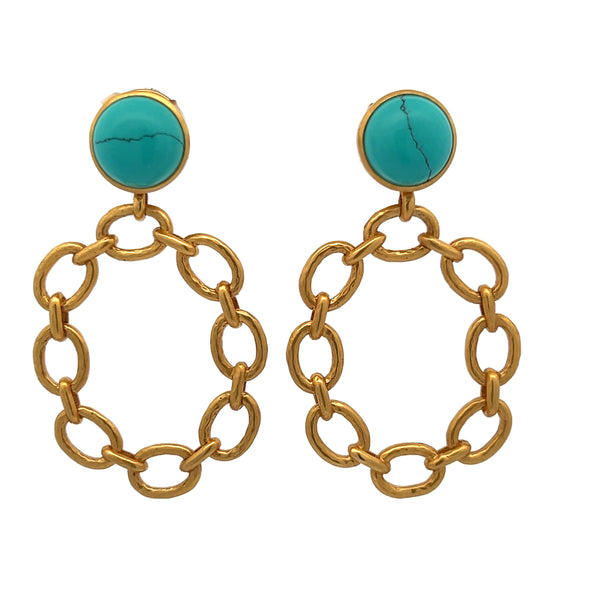 Palermo Statement Earrings in Turquoise Blue