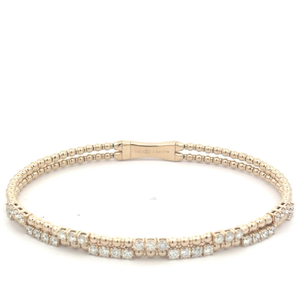 Penelope Double Row Diamond Flex Bangle