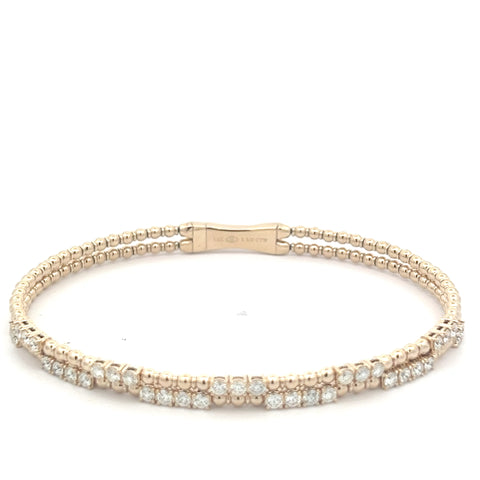 Penelope Double Row Diamond Flex Bangle
