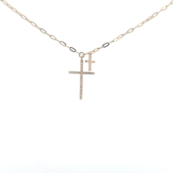 Amelia Double Cross Diamond Necklace