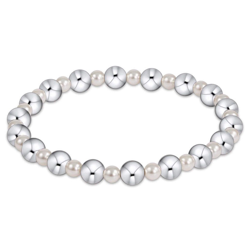 Pearl Grateful Pattern 4mm Bead Bracelet in 6mm