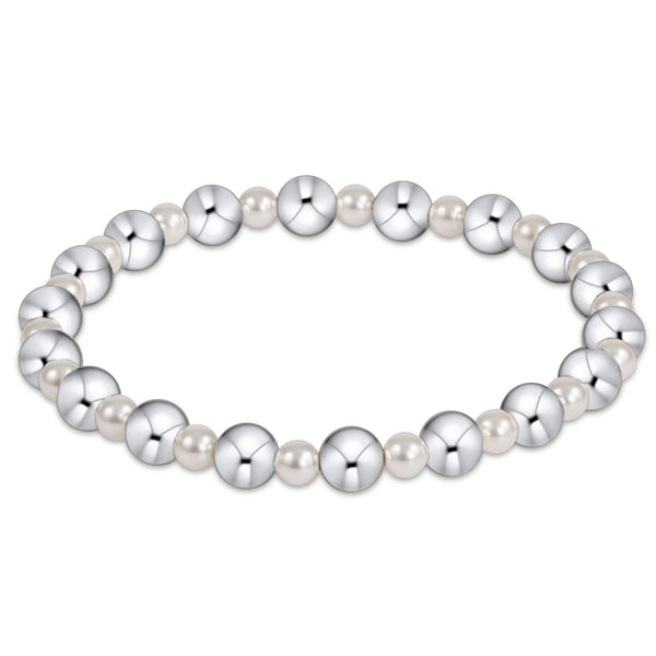 Pearl Grateful Pattern 4mm Bead Bracelet in 6mm
