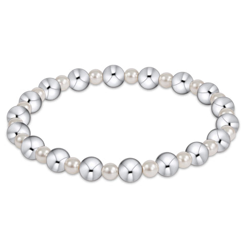 Pearl Grateful Pattern 4mm Bead Bracelet in 6mm
