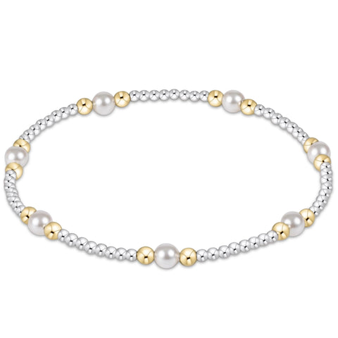 Purpose Pearl Pattern 4mm Bead Bracelet - Mixed Metal