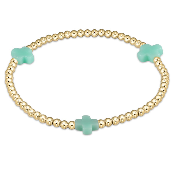 egirl Signature Cross Gold Filled Pattern 3mm Bead Bracelet