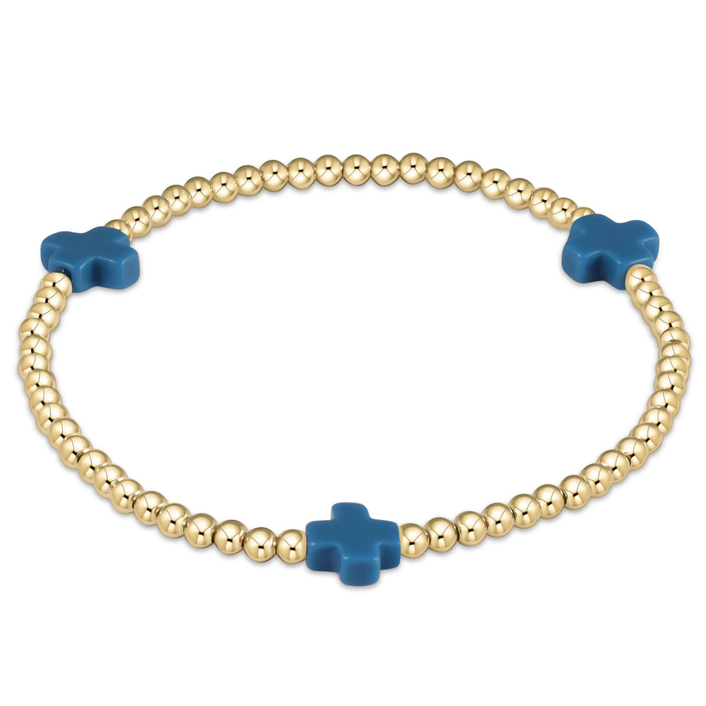egirl Signature Cross Gold Filled Pattern 3mm Bead Bracelet