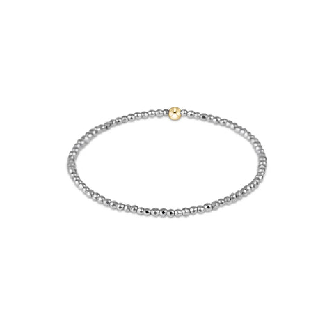Silver Faceted Hematite 2mm Bead Bracelet