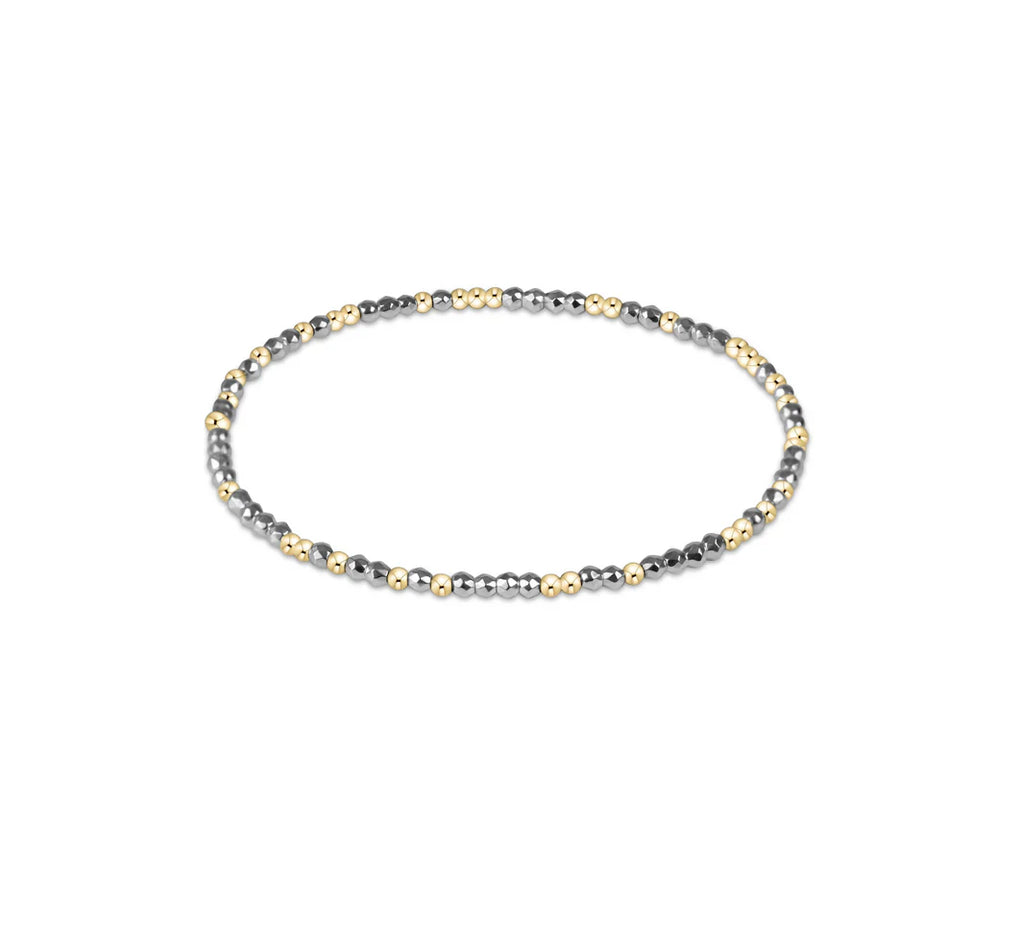 Hope Unwritten Bright Silver Faceted Hematite 2mm Bead Bracelet