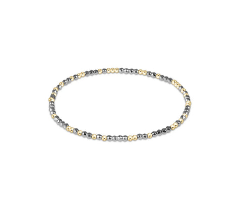 Hope Unwritten Bright Silver Faceted Hematite 2mm Bead Bracelet
