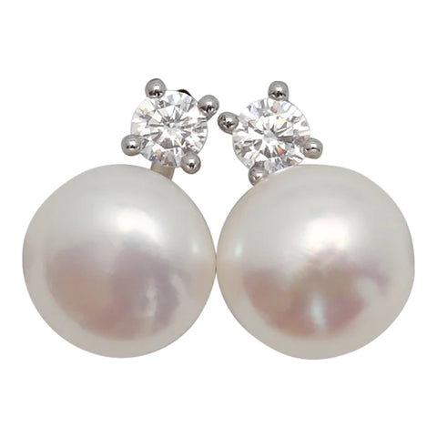 Coco Pearl & CZ Stud Earrings