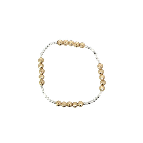 Classic Blissful Mixed Metal Bead Bracelet - 5mm