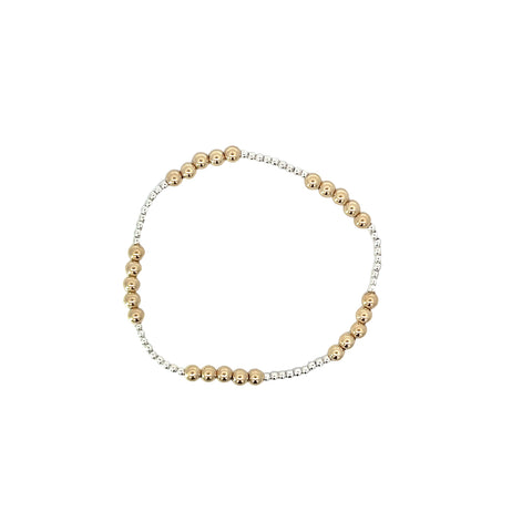 Classic Blissful Mixed Metal Bead Bracelet - 4mm