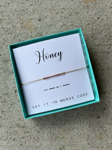 Honey Morse Code Bracelet