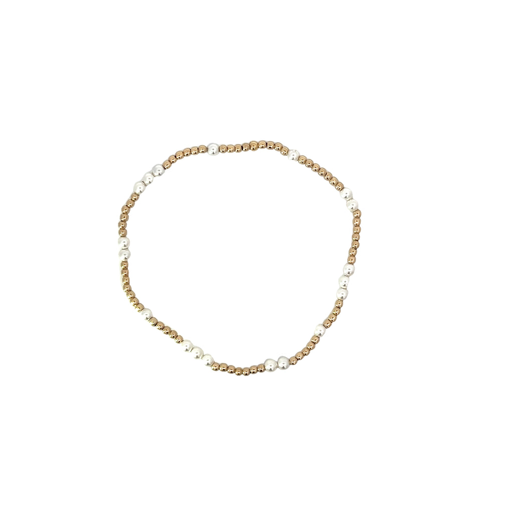 Hope Unwritten Gold Filled Bead Bracelet in Pearl - 3mm
