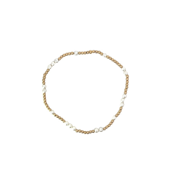 Hope Unwritten Gold Filled Bead Bracelet in Pearl - 3mm