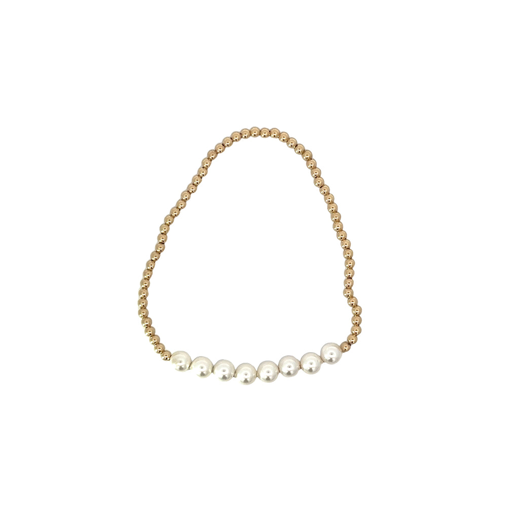 Pearl 5mm Beaded Bliss Gold Filled Bead Bracelet
